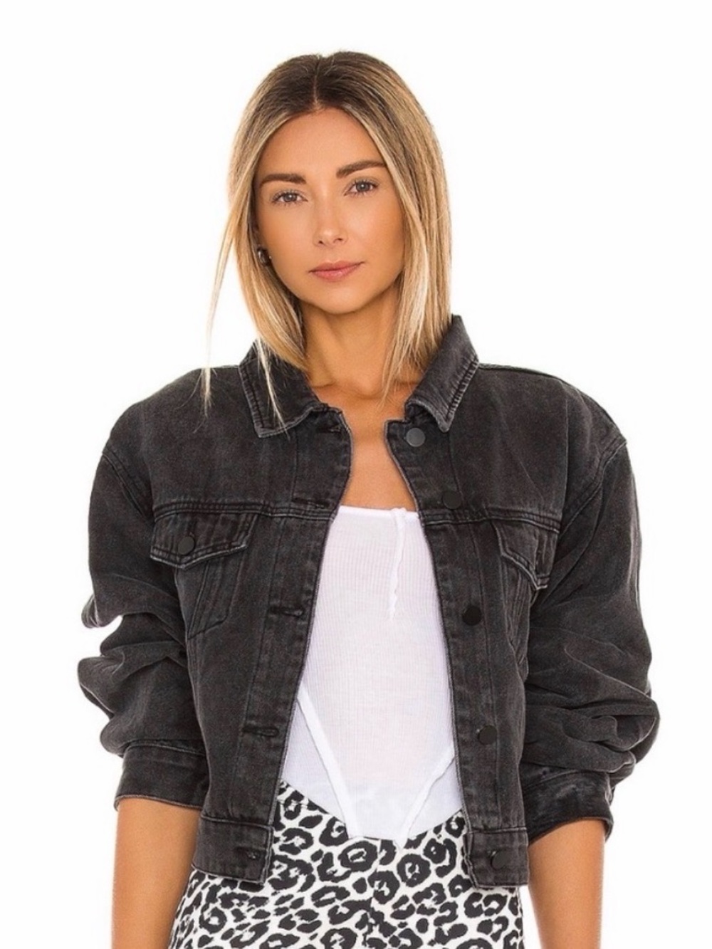 SNDYS Cropped Denim Jacket XS
